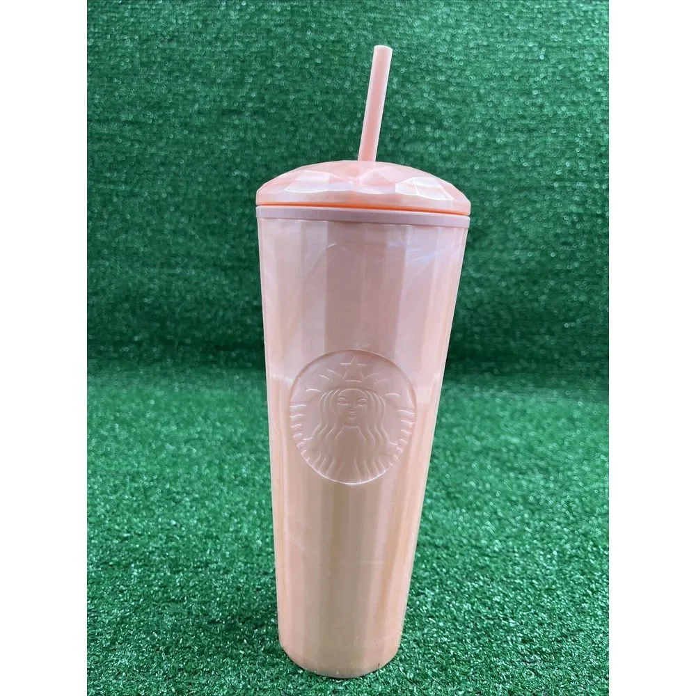 Starbucks Tumbler  2021 24 oz‎ Venti Pink Marble Pearl Kaleidoscope NEW